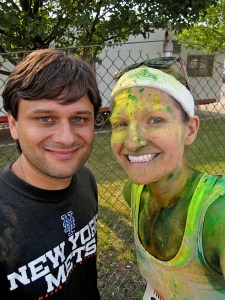 and he finally realized that I'd have to get into his car like that.